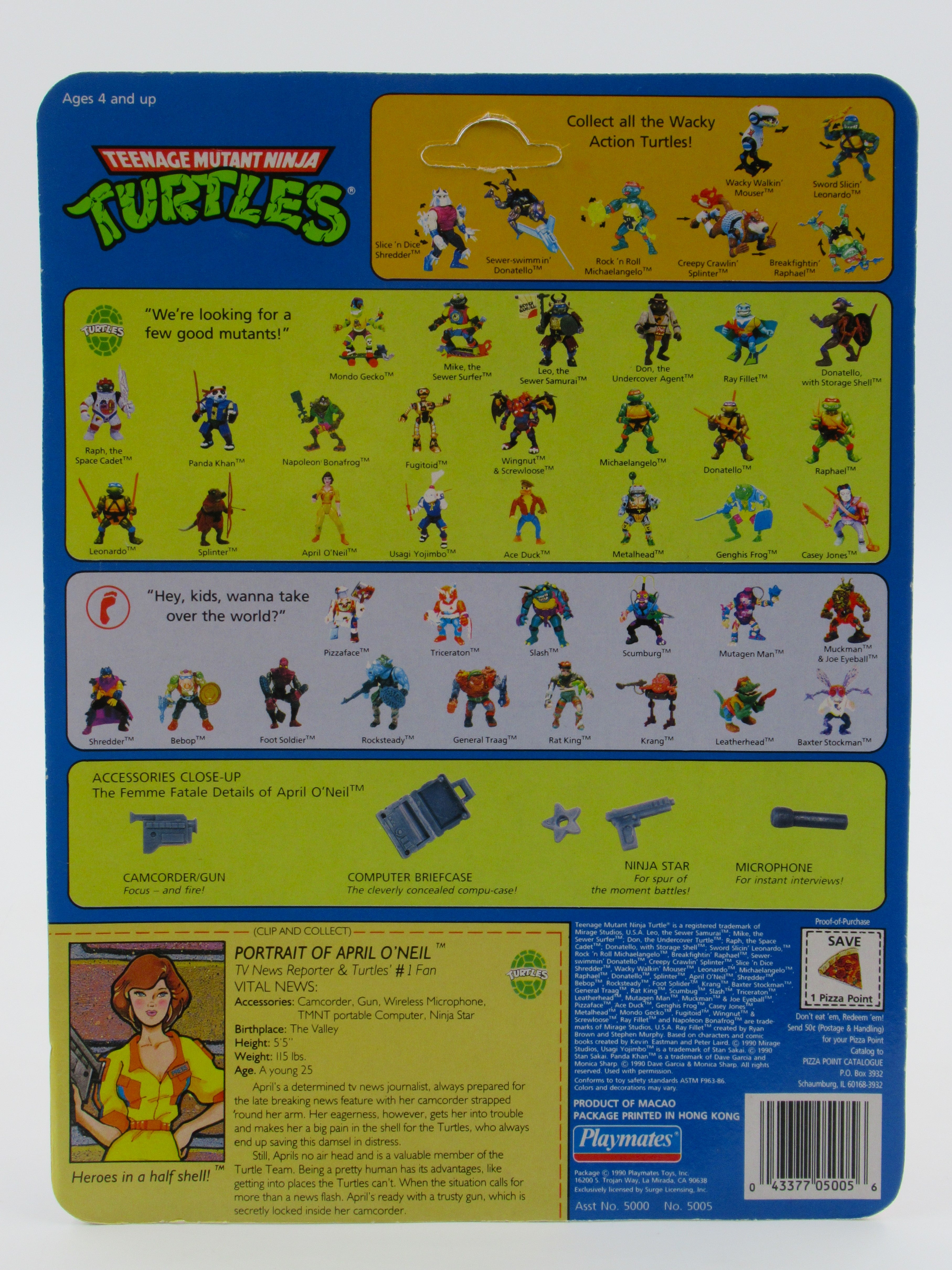 Teenage Mutant Ninja Turtles April O'Neil 4.5" Figure TMNTs - Playmates (1990)